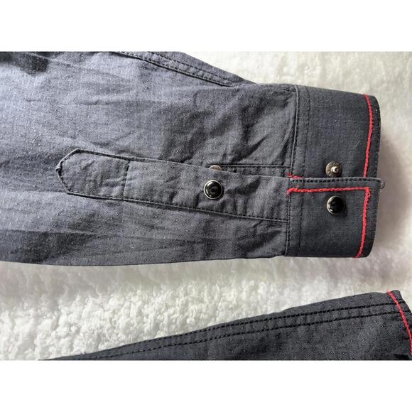 Panhandle Rough Stock Women’s Western Medium Shirt Red Embroidered Pearl Snaps - Picture 5 of 5